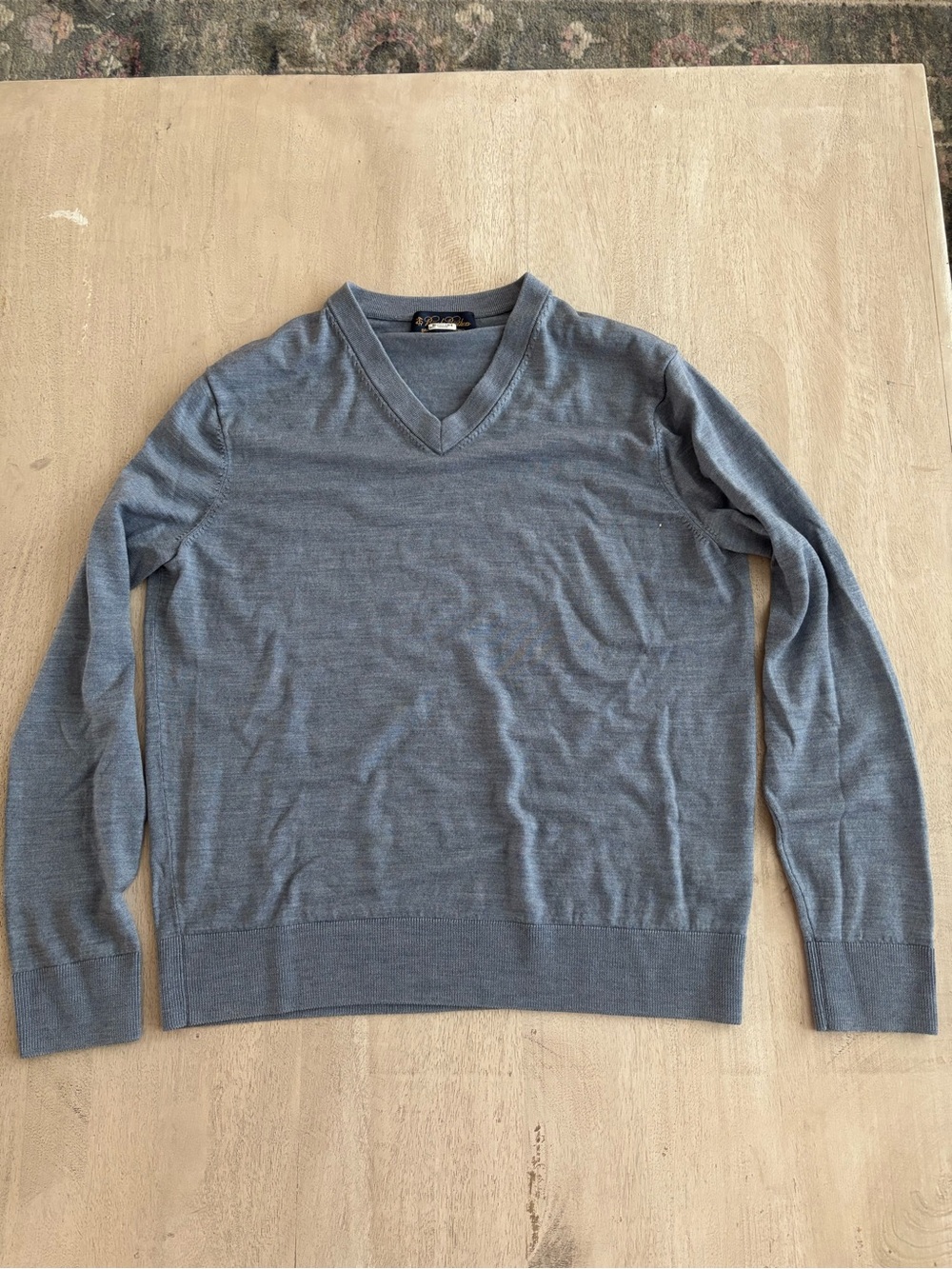 Brooks Brothers Men's Slate Blue V-Neck Sweater